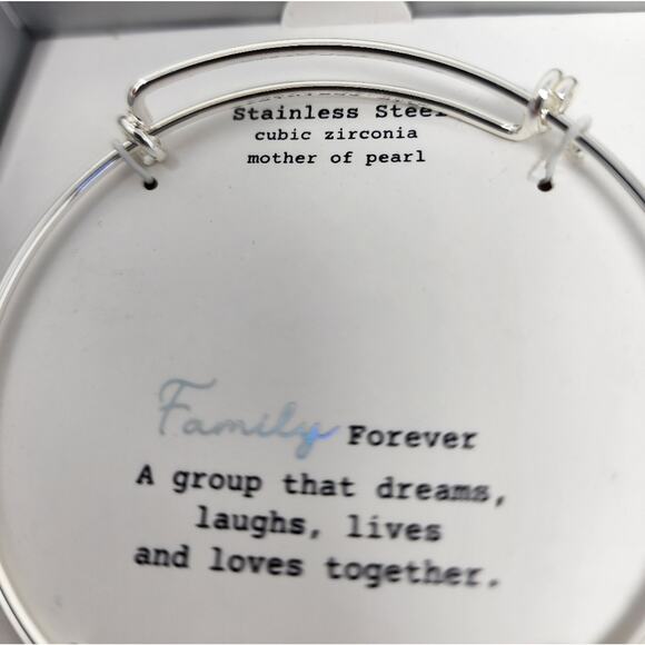 Family Forever Bracelot Gift Idea New in Package Cubic Zirconia Mother of Pearl - Picture 4 of 9